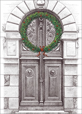 Arched Entry w Wreath (Glossy White) 