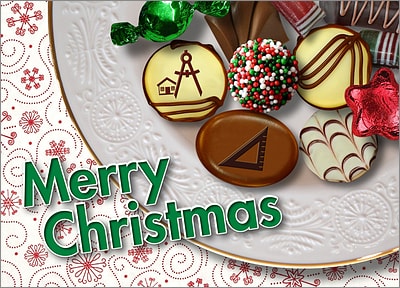 Architecture Christmas Candy Card (Glossy White) 