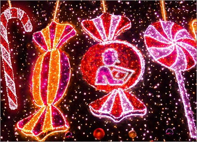 Architecture Christmas Lights Card (Glossy White) 