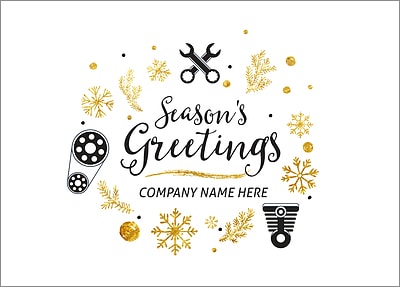 Auto Mechanics Holiday Card (Glossy White)