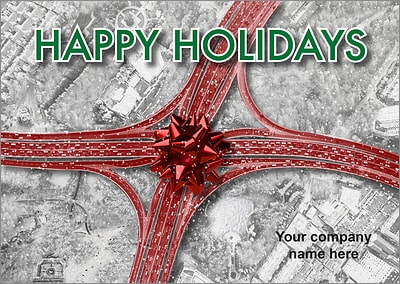Bow Intersection Christmas Card (Glossy White)
