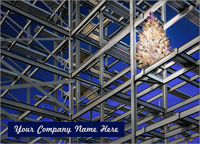 Christmas Steel Structure Card (Glossy White) 