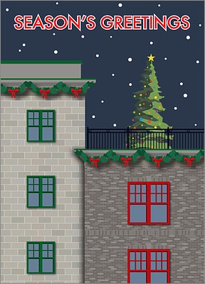 City Building Christmas Card (Glossy White) 