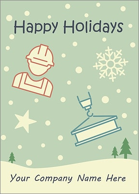 Construction Snowfall Card (Glossy White)