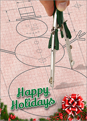 Drafting Christmas Card (Glossy White) 