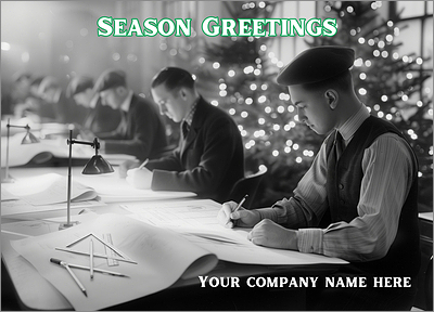 Drafting Greetings Card for Christmas (Glossy White) 