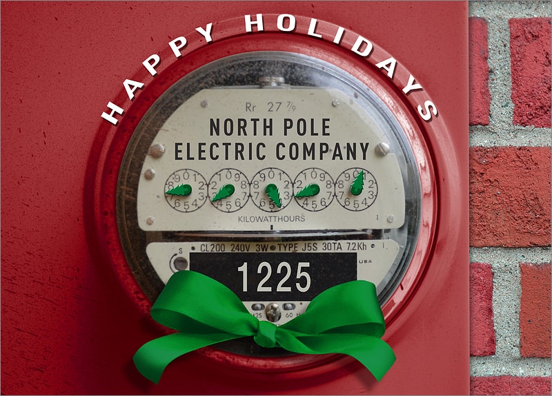 Electric Meter Holiday Cards Personalized For Your Business