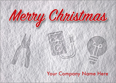 Electrical Snow Print Card (Glossy White) 