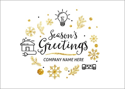 Electricians Icons Christmas Card (Glossy White)