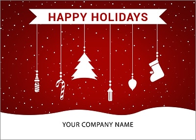 Electricians Ornaments Holiday Card (Glossy White) 