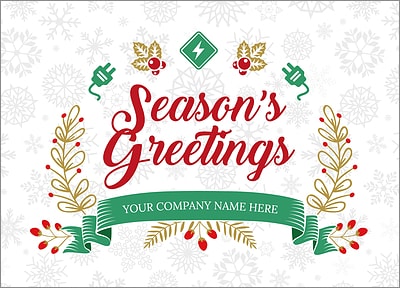 Electricians Snowflake Christmas Card (Glossy White) 