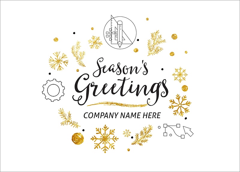 Engineers Icons Christmas Cards Customized For Your Business