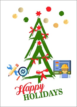 Engineers Tree Holiday Card