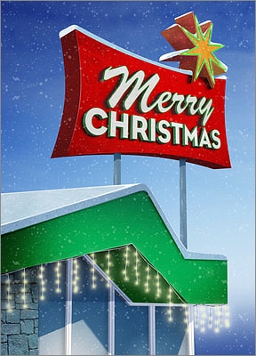 Googie Christmas Card (Glossy White)