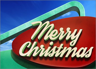 Googie Christmas Sign (Glossy White) 