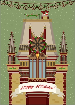 Gothic Architecture Christmas Card (Glossy White) 