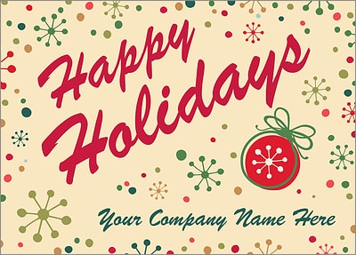 Happy Holidays Card (Glossy White) 