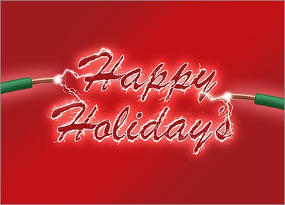 Happy Holidays Electricity (Glossy White) 