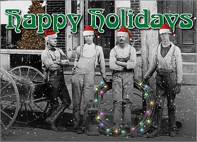 Holiday Card Linemen (Glossy White) 