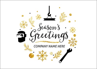 Ironworker Icons Christmas Card (Glossy White) 