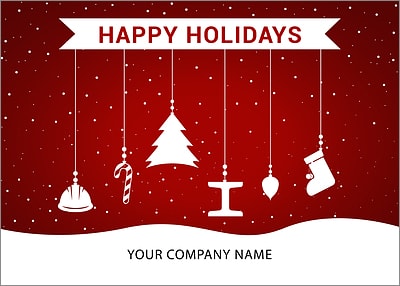 Ironworkers Ornaments Holiday Card (Glossy White) 