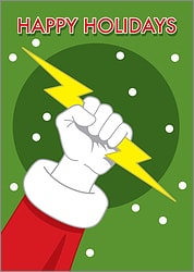 Lightning Santa Christmas Card