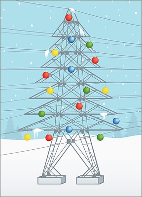 Lineman Christmas Card (Glossy White)