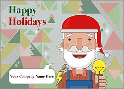 Santa Electricians Christmas Card