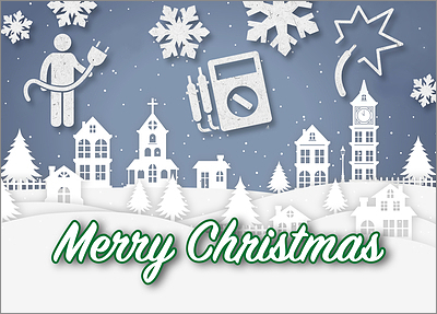 Snowy Electrical Card (Glossy White) 
