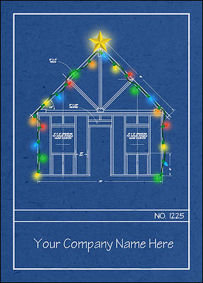 Blueprint Christmas Card (Glossy White)