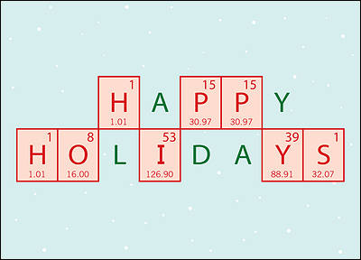 Chemical Engineer Holiday Card (Glossy White)