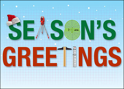 Civil Engineer Christmas Card (Glossy White)