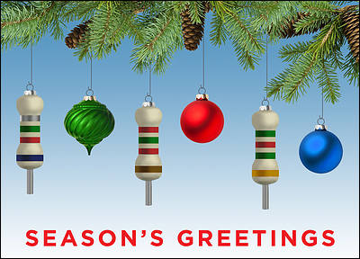 Electronic Engineering Christmas Card (Glossy White)