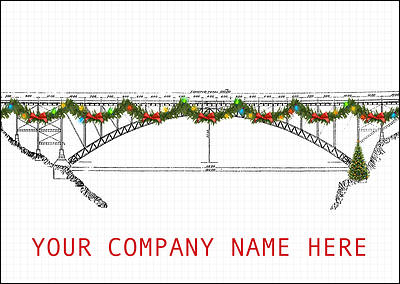 Festive Bridge Christmas Card (Glossy White)