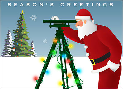 Surveyor Christmas Card (Glossy White)